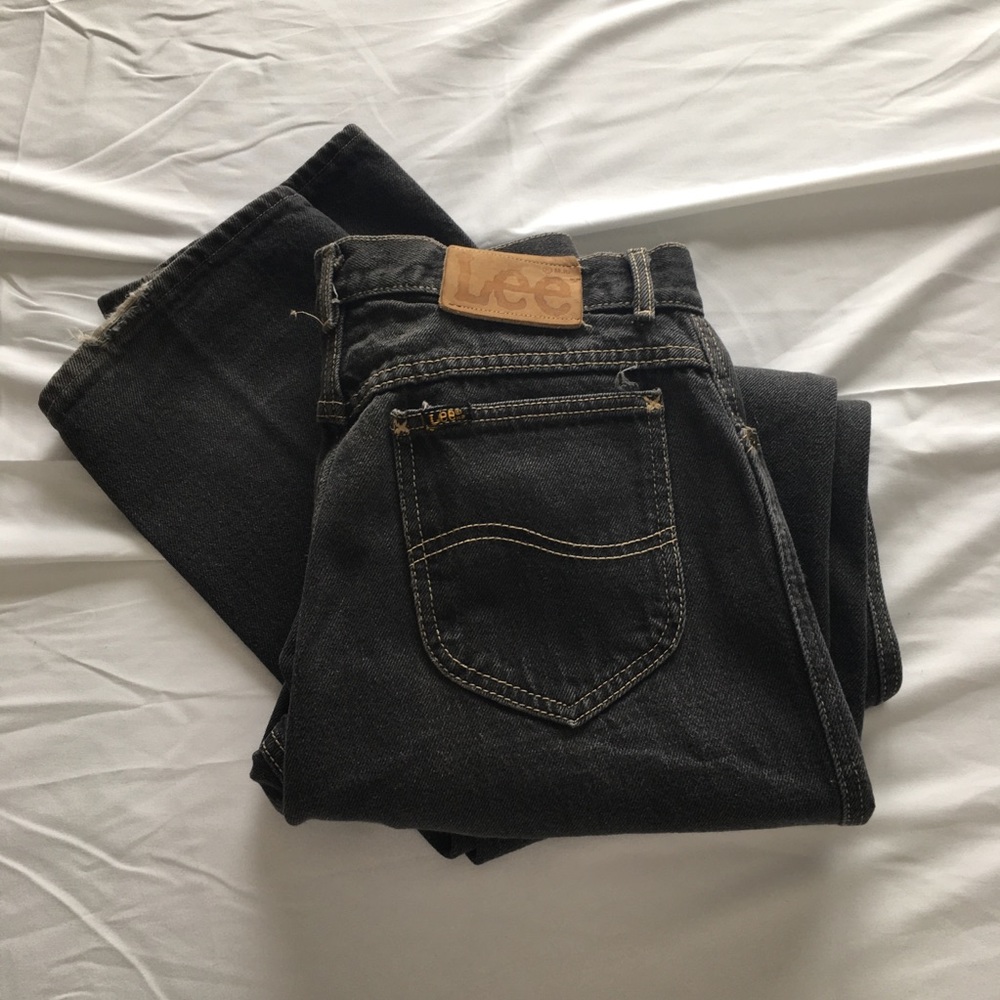 Vintage lee grey 100% cotton denim mom straight leg jean size 29 woman’s